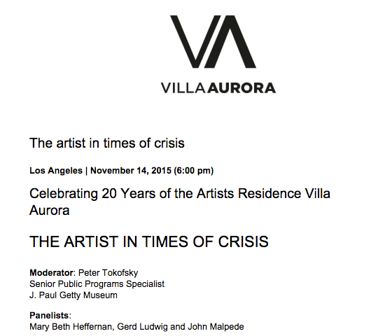 The artist in times of crisis